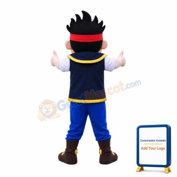 Exciting Little Boy With Red Headpiece Mascot Costume
