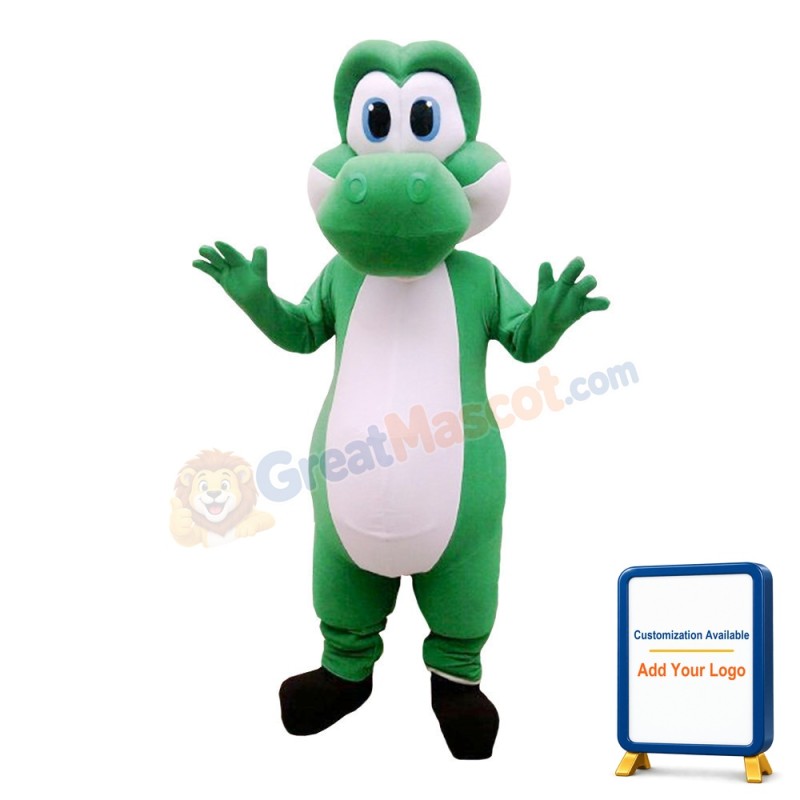 Dazed Green & White Dragon Mascot Costume