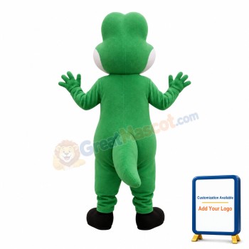 Dazed Green & White Dragon Mascot Costume