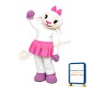 White Furry Sheep In Pink Skirt Mascot Costume