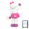 White Furry Sheep In Pink Skirt Mascot Costume