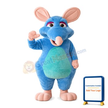 Large Funny Light Blue Mouse Mascot Costume