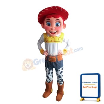 Happy Cowboy With Red Berets Mascot Costume