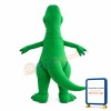 Green Dinosaur With Sharp Tooth Mascot Costume