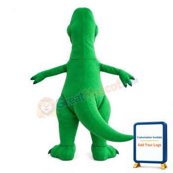Green Dinosaur With Sharp Tooth Mascot Costume