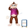 Smart Monkey With Bright Purple Vest Mascot Costume