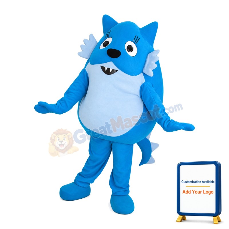 Strange Blue Egg Shaped Doll Mascot Costume