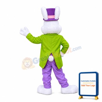 Gentleman Rabbit With Green Tuxedo Mascot Costume