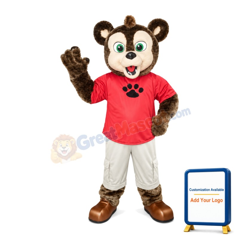 Green Eyes Dog In Pink Shirt Mascot Costume