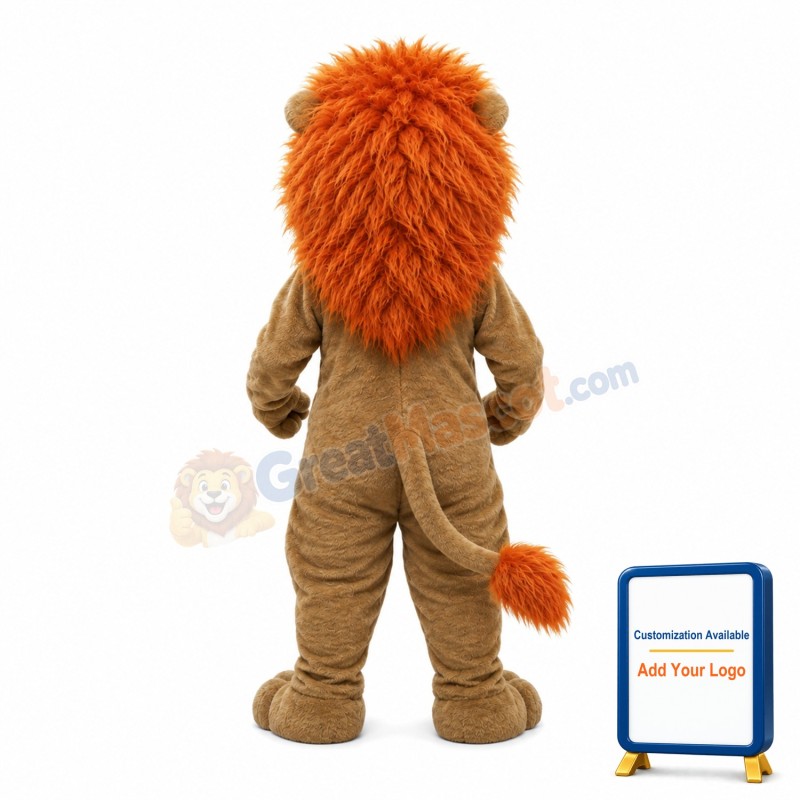 Roaring Lion With Brown Mane Mascot Costume