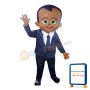 Black Little Boy With Suit Mascot Costume