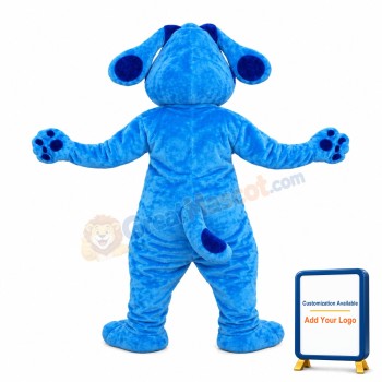 Blue Puppy Sticking Out Tongue Mascot Costume