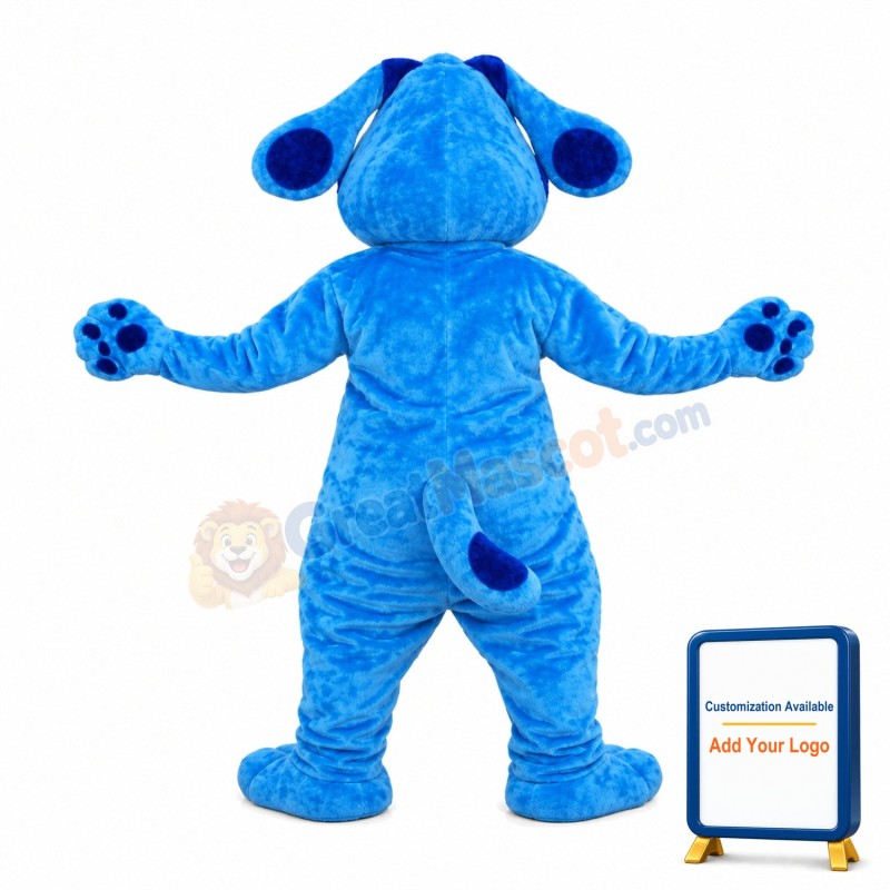 Blue Puppy Sticking Out Tongue Mascot Costume