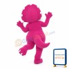 Rose Red Triceratops With Yellow Bow Mascot Costume