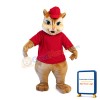 Fat Brown Squirrel With Red Cap Mascot Costume