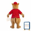 Fat Brown Squirrel With Red Cap Mascot Costume