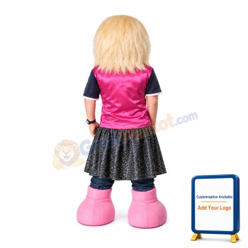 Blonde Grandma Wearing Watch Mascot Costume