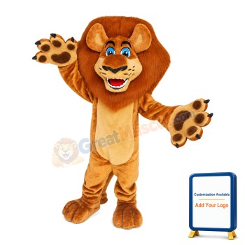 Strong Blue Eyes Lion Mascot Costume
