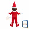Red Little Boy With Christmas Cap Mascot Costume
