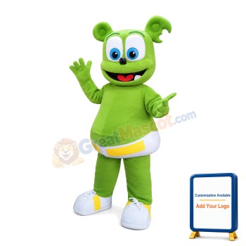 Lovable Cartoon Green Dog Mascot Costume