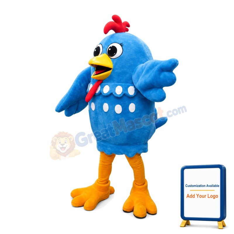 Little Fat Blue Chicken Mascot Costume