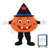 Pumpkin Doll With Black Cap Mascot Costume