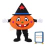 Pumpkin Doll With Black Cap Mascot Costume