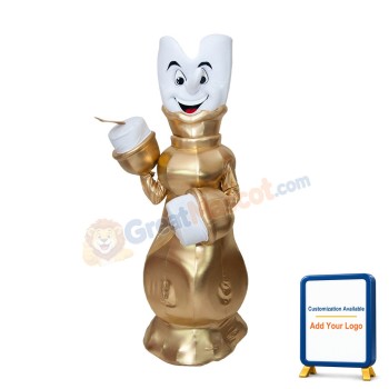 White Candle On Golden Candlestick Mascot Costume
