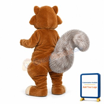 Grey Tail Squirrel With Long Sharp Tooth Mascot Costume