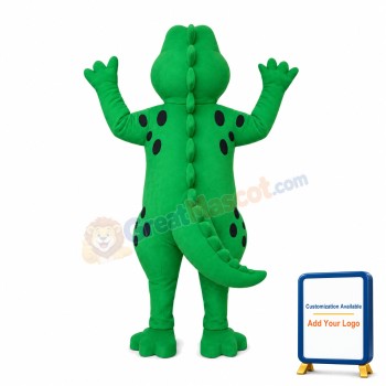 Blue Eyes Green Cartoon Dinosaur Mascot Costume