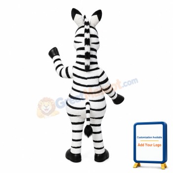 Standing Zebra With Open Mouth Mascot Costume