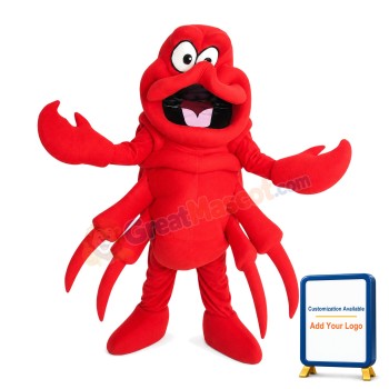 Red Big Lobster Holding Pliers Mascot Costume