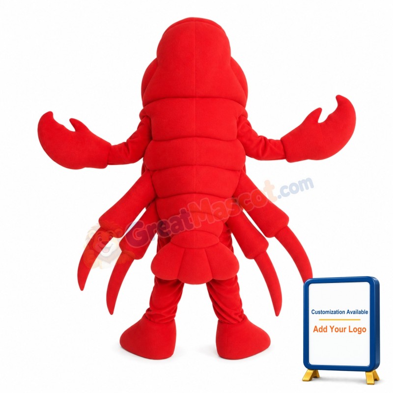 Red Big Lobster Holding Pliers Mascot Costume