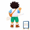 Young Little Boy Carrying Shoulder Bag Mascot Costume