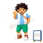 Young Little Boy Carrying Shoulder Bag Mascot Costume