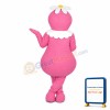 Round Body Pink Doll With Flower On Head Mascot Costume