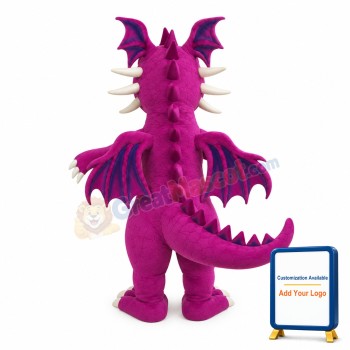 Green Eyes Purple Evil Dragon Mascot Costume
