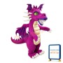 Green Eyes Purple Evil Dragon Mascot Costume