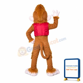 Funny Style Monkey In Red Vest Mascot Costume