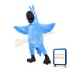 Blue Furry Bird With Black Beak Mascot Costume