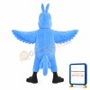 Blue Furry Bird With Black Beak Mascot Costume
