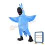 Blue Furry Bird With Black Beak Mascot Costume
