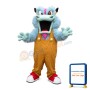Light Blue Dragon With Brown Rompers Mascot Costume