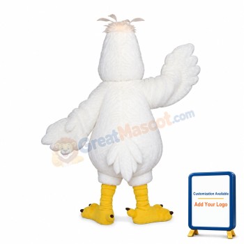 Adult All White Chicken Mascot Costume