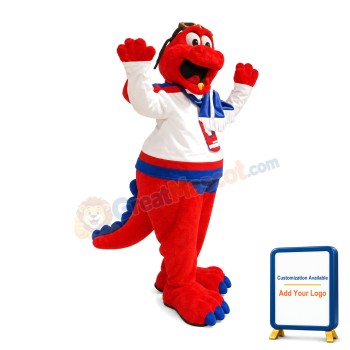 Big Mouth Cartoon Red Dragon Mascot Costume