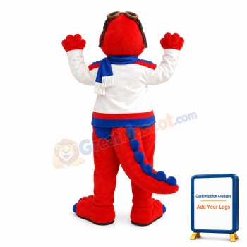 Big Mouth Cartoon Red Dragon Mascot Costume