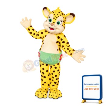 Adult Size Little Yellow Leopard Mascot Costume