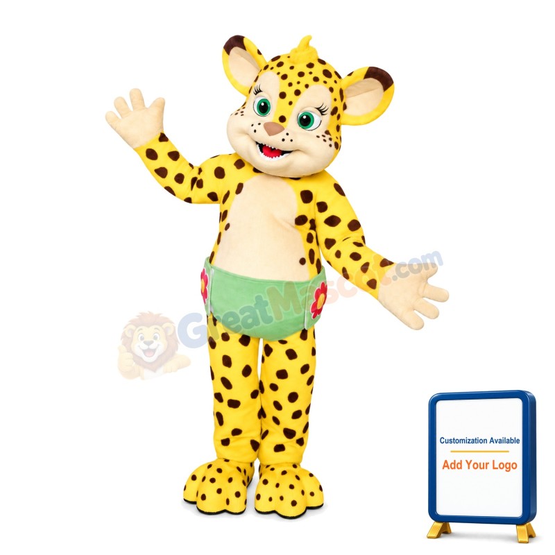 Adult Size Little Yellow Leopard Mascot Costume