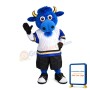 Blue Bull With Golden Horn Mascot Costume
