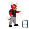 Red Bull Wearing Sports Set Mascot Costume